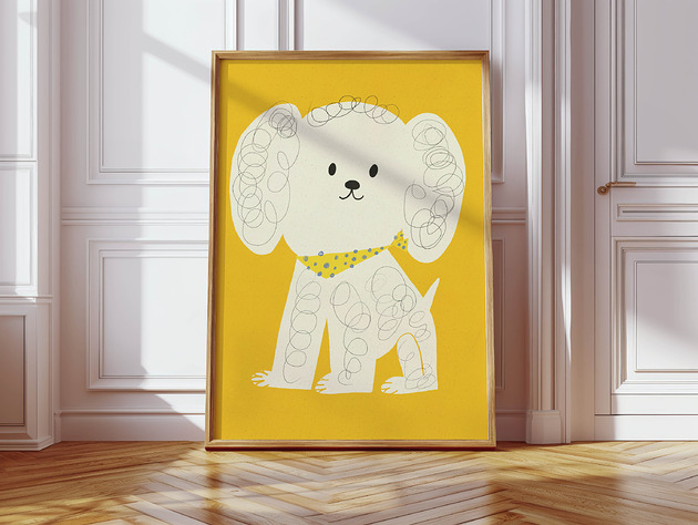 plakaty Plakat Biały psiak