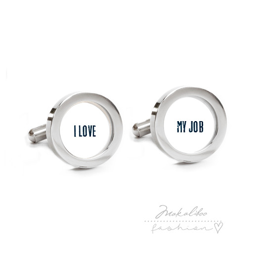 I Love My Job- spinki do mankietów + box Makaliboo