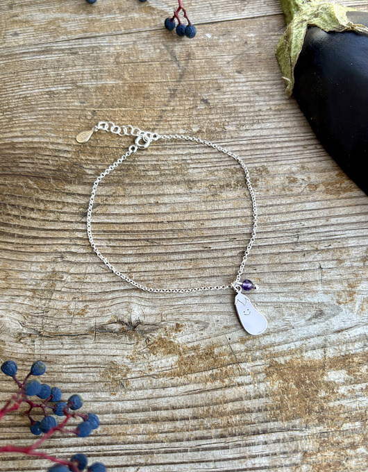 srebrne naszyjniki Bakłażan- Happy Aubergine- Bransoletka