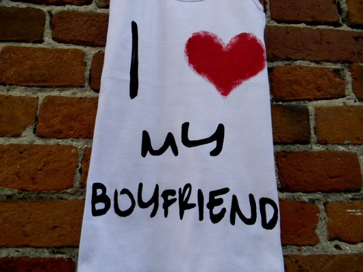I LOVE MY BOYFRIEND biała bokserka [36 S] Marvellousette