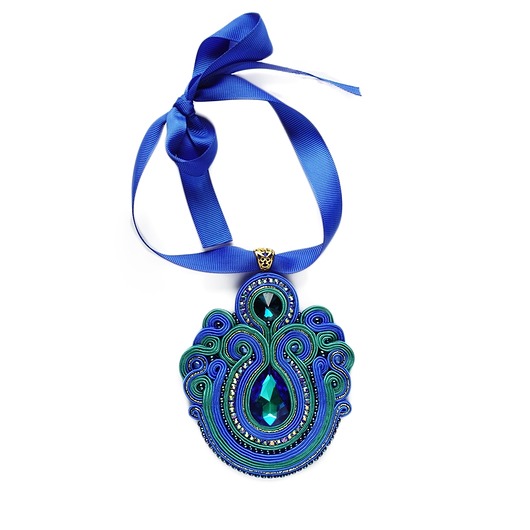 Blue Ocean- naszyjnik soutache Mró Soutache