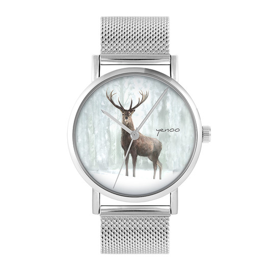 zegarki unisex Zegarek - Jeleń 3 - bransoleta mesh