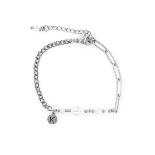 bransoletki z kamieni naturalnych Bestseller! Bransoletka zodiakalna - Bliźnięta Srebrna stal szlachetna