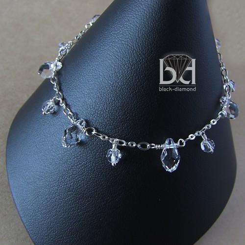 Delikatna Krystaliczna  Bransoletka Black Diamond