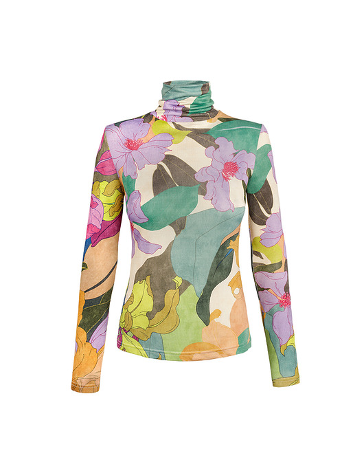 bluzki z długim rękawem damskie Golf irys