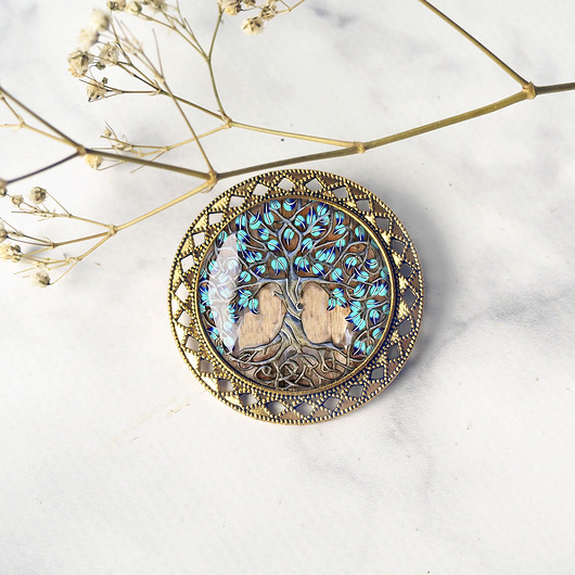 broszki DRZEWO OBFITOŚCI - artystyczna duża broszka