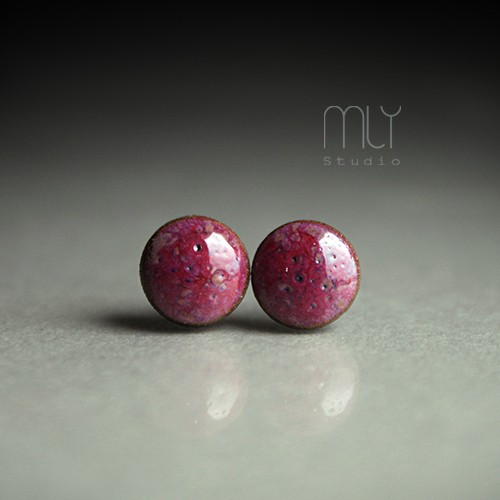 kolczyki ceramiczne Kolczyki ceramiczne Mini Malinowe 6mm