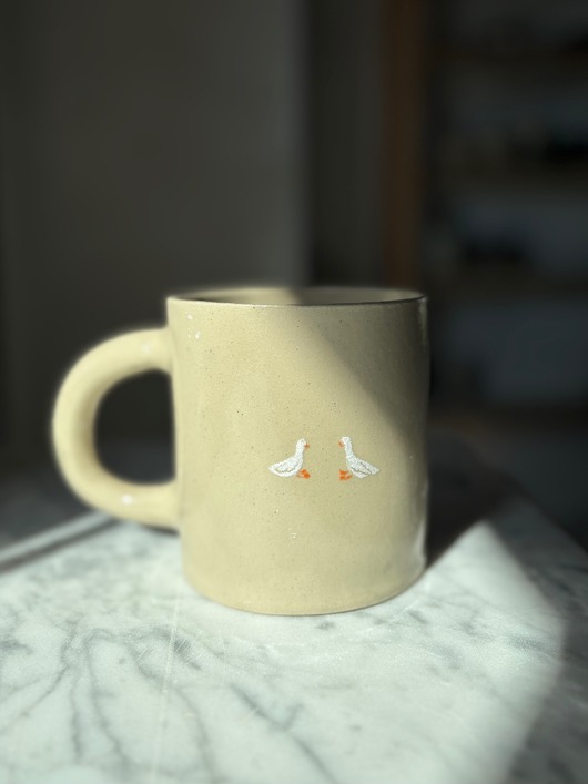 kubki i filiżanki Duży Ceramiczny Kubek Handmade 450 ml z Gąskami Farmhouse Life