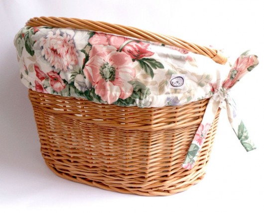 kosz rowerowy z podszewką sweet flowers bajki jak z bajki