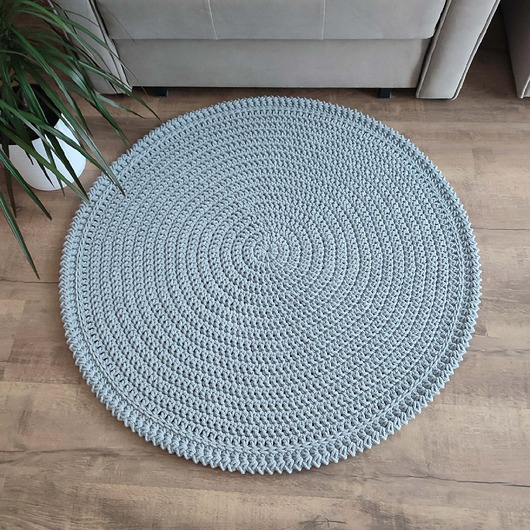 dywany Dywan okrągły ze sznurka bawełnianego szydełkowy 100cm