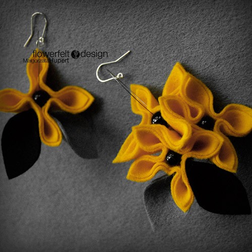 sunny -kolczyki FlowerFelt Design