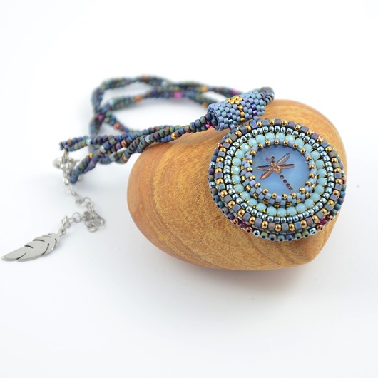 naszyjniki - inne Blue dragonfly