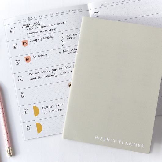 kalendarze i plannery Planer tygodniowy niedatowany A5