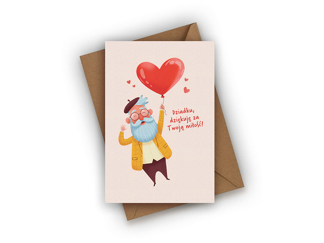kartki okolicznościowe - wydruki Kartka na Dzień Dziadka- Dziadku, dziękuję za Twoją miłość!