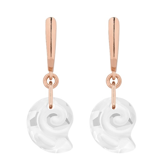 kolczyki swarovski Kolczyki z różowego złota z muszelkami SWAROVSKI CRYSTAL