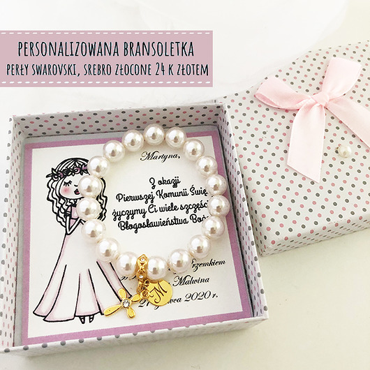 PERSONALIZOWANA bransoletka KOMUNIA Anemon Atelier
