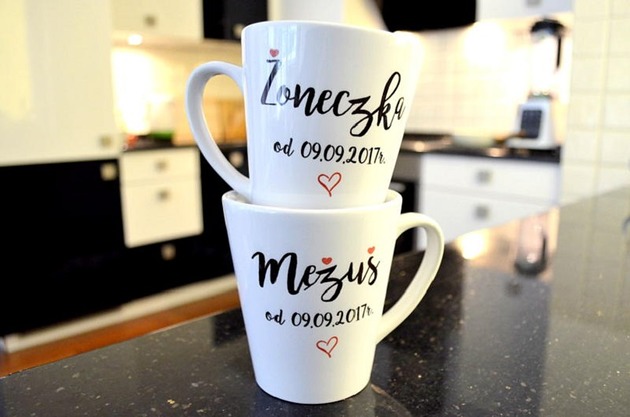 Kubki Ślubne Latte Żoneczka/Mężuś FarrowDesign