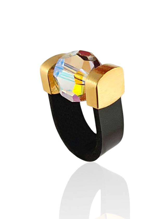 pierścionki - różne Crystal AB Ring in Gold LIMITED