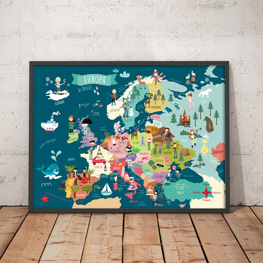 Mapa Europy II. Plakat 50x70 cm Sprinkles