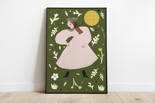 plakaty Plakat Folk wersja zielona