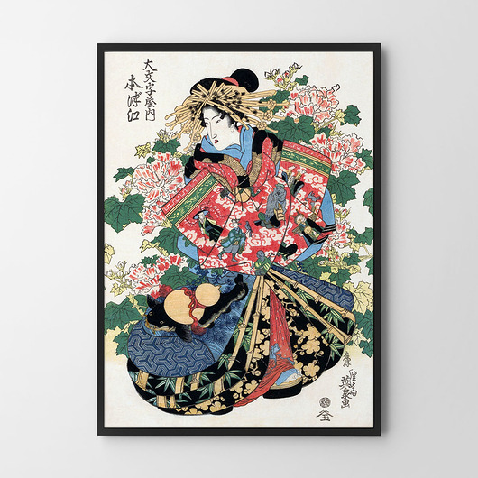 plakaty Plakat Gejsza w kwiatach  Azja azjatyckie