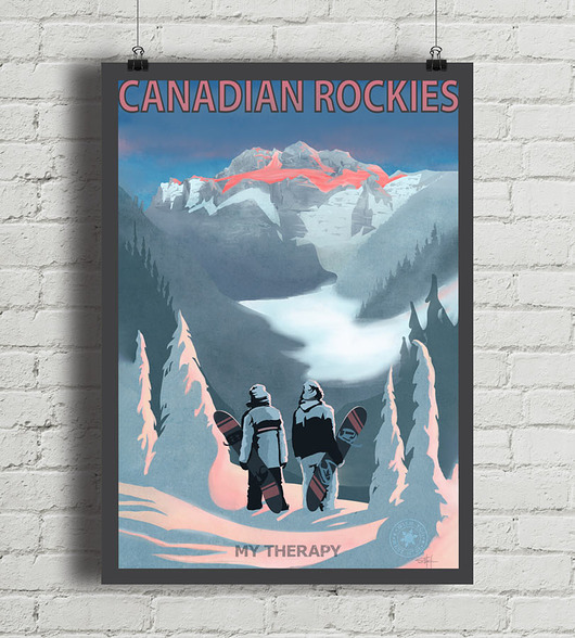 plakaty Snowboard Therapy - vintage plakat