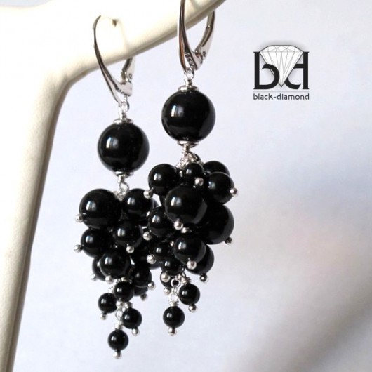 Czarne Gronka kryształ Swarovski Black Diamond