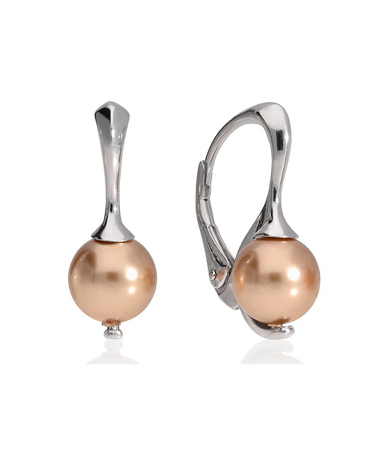 Kolczyki angielskie ciemna złota perła Swarovski KOM Biżuteria
