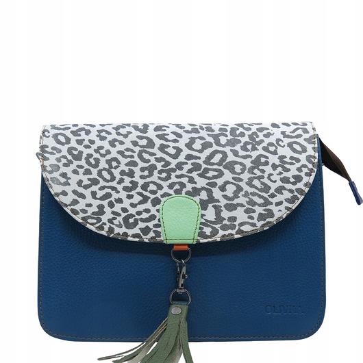 torby na ramię Torebka klasyczna damska zamszowa odpinany chwost brelok OLIVKA