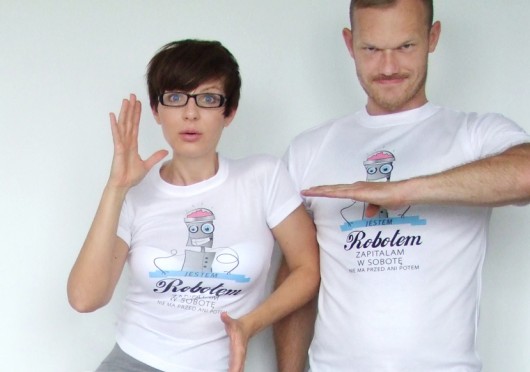 Koszulka męska JESTEM ROBOTEM+Koszulka damska momo fashion