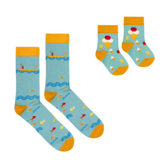 Zestaw 2 par skarpetek dla Taty i Niemowlaka FAVES. Socks&Friends