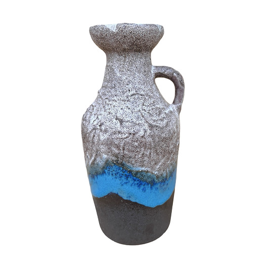 wazony Ceramiczny wazon z uchem, fat lava, Strehla Keramik, Niemcy, lata 70.