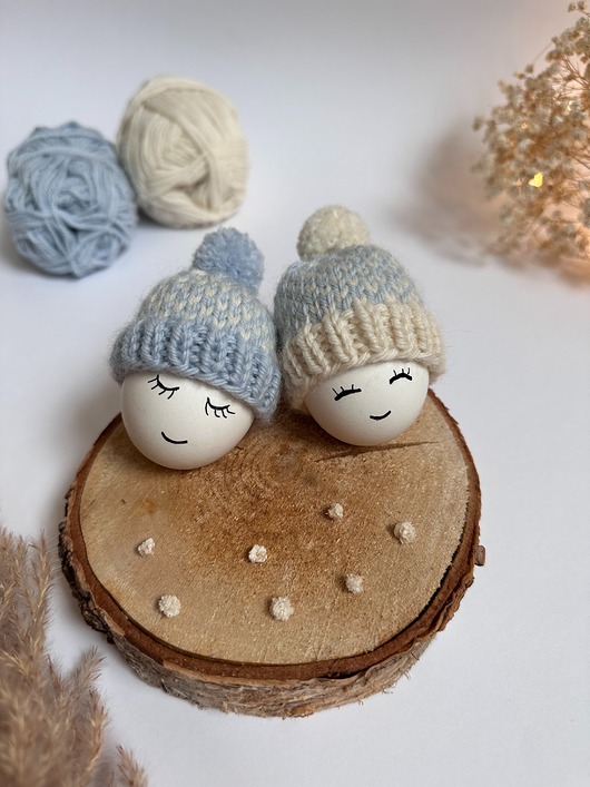 ozdoby wielkanocne Czapeczki na jajka wielkanocne - zestaw 2 szt.