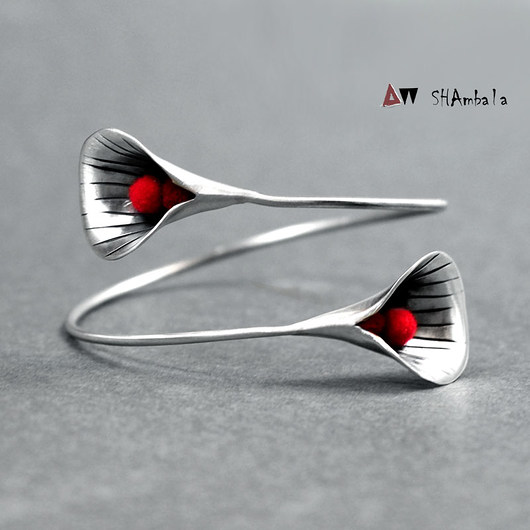 srebrna bransoletka  KALIA CARMINE SHAMBALA