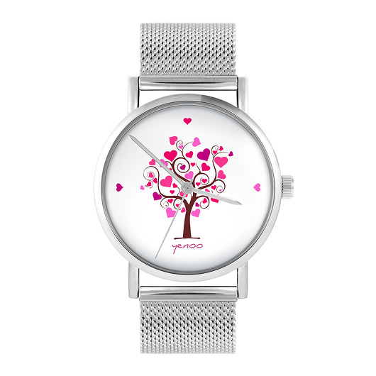 zegarki damskie Zegarek - Drzewko miłości - bransoleta mesh