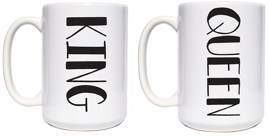 kubki KING N.01/QUEEN N.01, KING/QUEEN, zestaw kubków