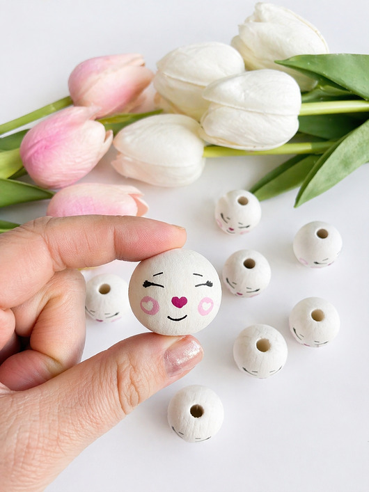 akcesoria różne Ręcznie malowany koralik z elf 3 cm do makramy i rękodzieła 1 szt.