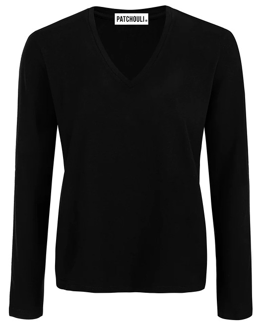 bluzki z długim rękawem damskie Czarny Longsleeve MALMO vn eck