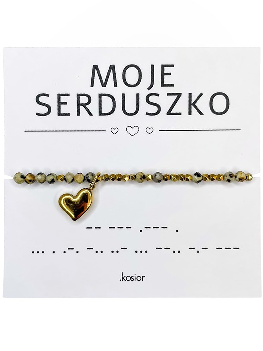 bransoletki na sznurku Bransoletka z kamieni naturalnych Jaspis dalmatyński, Hematyt, 10% na zwierzaki