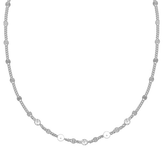 chokery Srebrny choker z perełkami i cyrkoniami