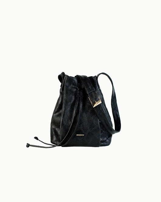 torby XXL "Le sac grande" czarna tłoczona skóra