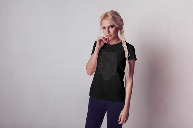 t-shirt damskie Koszulka damska organiczna Etniczna sowa
