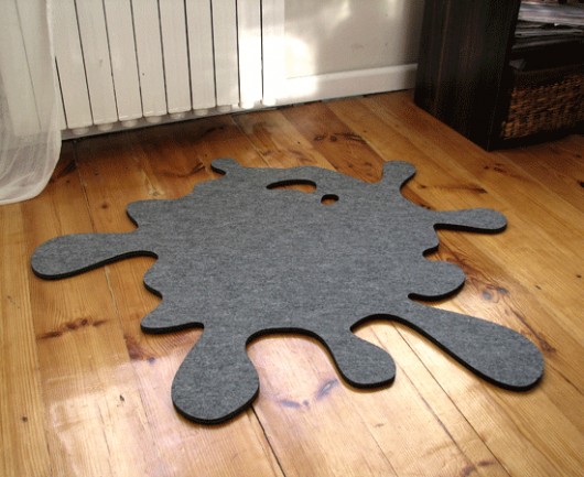 Filcowy dywan,szara plama,śr.80cm home variety