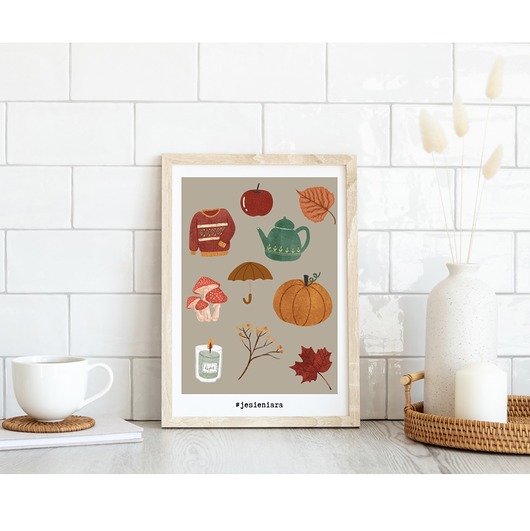 grafiki i ilustracje PLAKAT jesienny  grafika ilustracja jesieniara