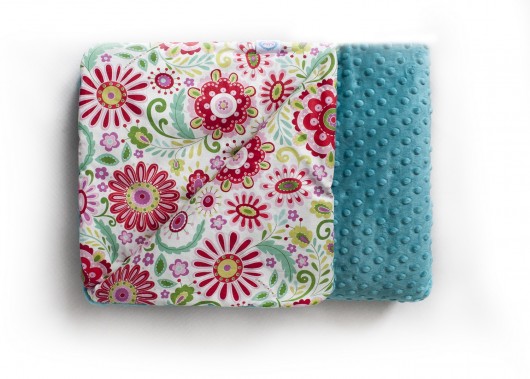 Kocyk KWIATY LOVE& MINKY TEAL LULUBELL