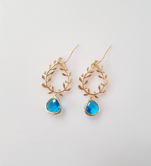 kolczyki pozłacane Kolczyki pozłacane Capri Blue v long