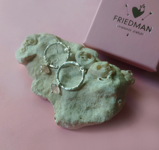 kolczyki srebrne Kolczyki Plates Pink - srebro 925