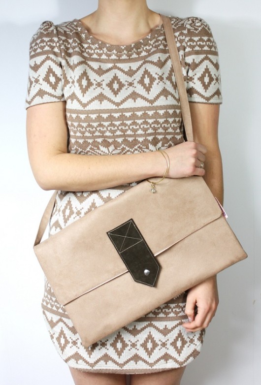 Kopertówka XL beige + brown leather Zuzia Górska