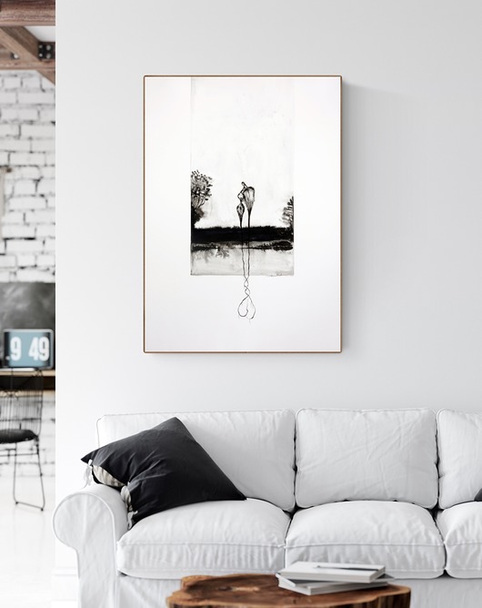 grafika 50X70 cm wykonana ręcznie, abstrakcja Krystyna Siwek Art
