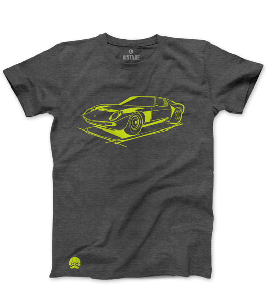 Szary T-shirt Lamborghini MIURA Klasykami